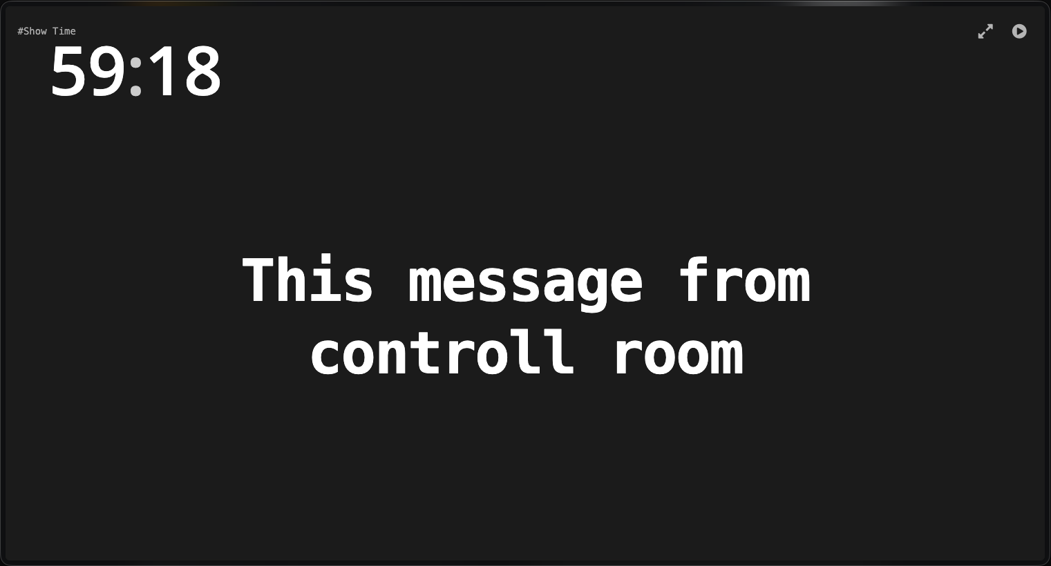 Showtime message feature for performers